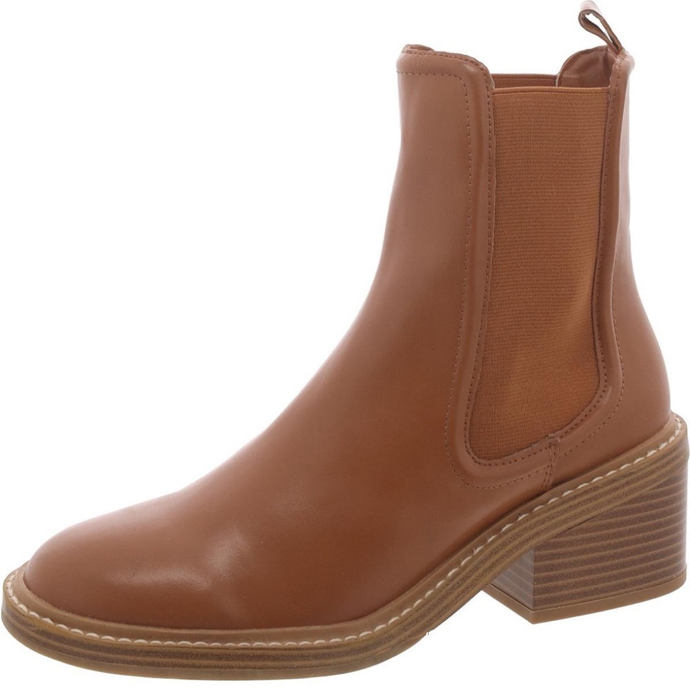 Steven By Steve Madden Tan Leather Chelsea Ankle Boots